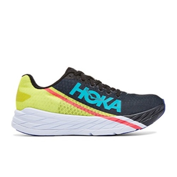 Hoka One One Rocket X Running Shoes Mens Size 13 Black Blue Neon Yellow
